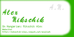 alex mikschik business card